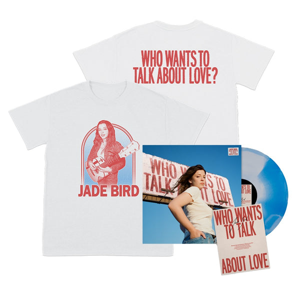 WHO WANTS TO TALK ABOUT LOVE? - Store Exclusive Sky Vinyl w/ Signed Poster + T-Shirt  